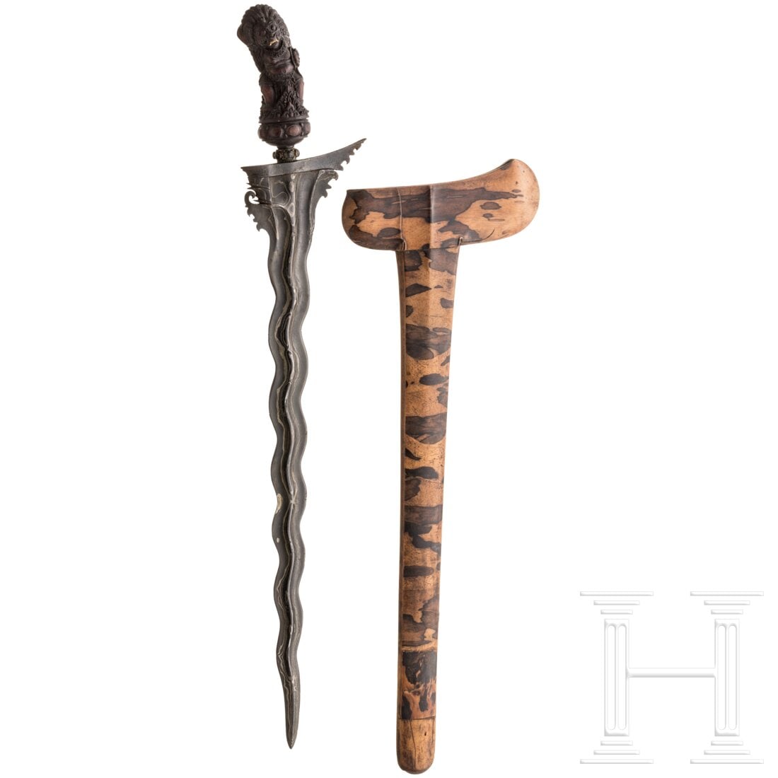 A keris with carved handle, Bali, circa 1900 (1 of 4)