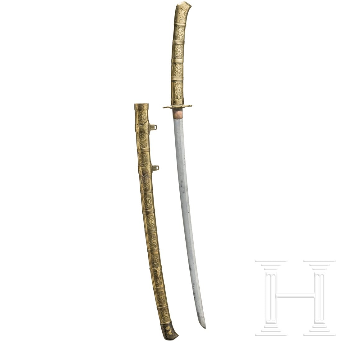 A Japanese tachi with early Edo period blade and Meiji brass mountings (1 of 3)