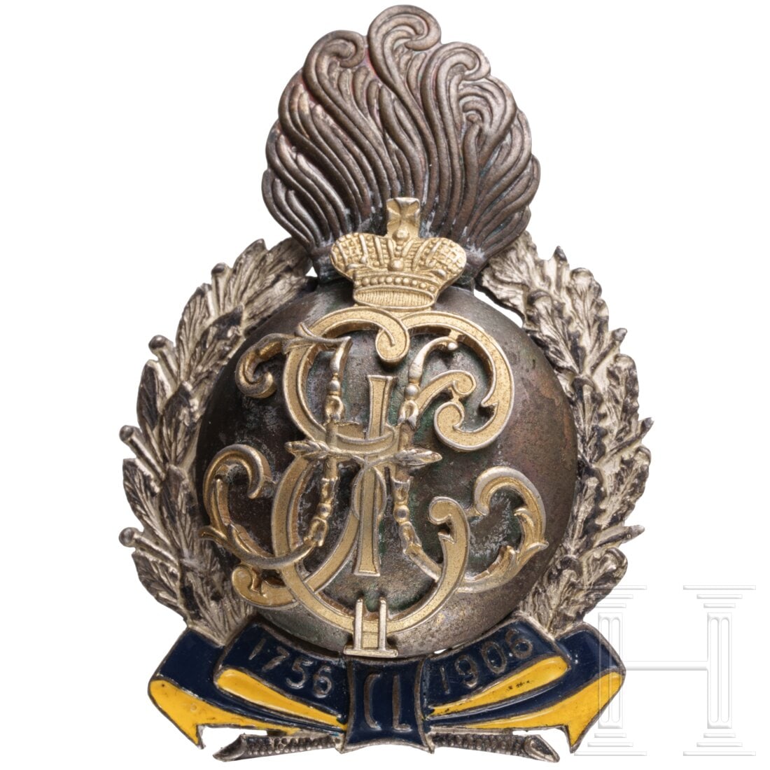 A Russian badge of the 6th Tauritschesky Grenadier Regiment of Field Marshal Grand Duke Mikhail (1 of 2)