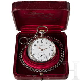Kaiser Wilhelm II - a silver present pocket watch "For 25 years of loyal service - Royal Fire (1 of 14)