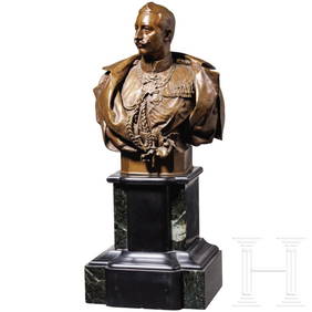 Kaiser Wilhelm II - a bronze bust in uniform (1 of 6)