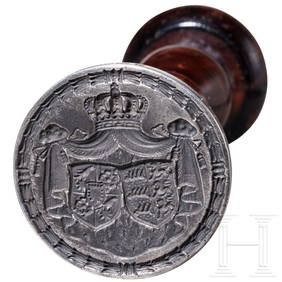 King Wilhelm II of Württemberg (1848 - 1921) - a seal with the alliance coat of arms as of 1886 (1 of 2)