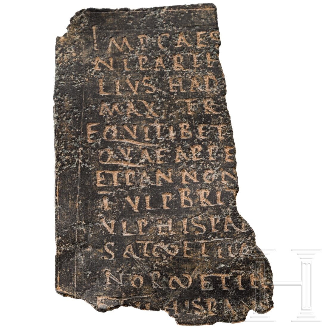 The fragment of a military diploma from the time of Antoninus Pius, mid 2nd century A.D. (1 of 2)