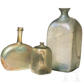 Three glass bottles, 19th century (1 of 3)