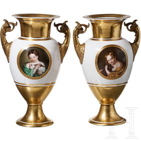 A pair of porcelain vases, Berlin, KPM, circa 1840 (1 of 7)