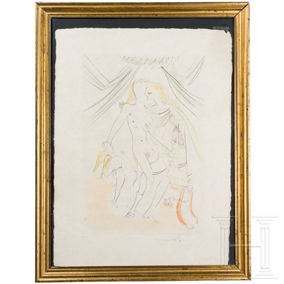 “Venus, Mars et Cupidon", after Salvador Dalí (Figueres 1904 - 1989 Figueres), coloured print on (1 of 2)