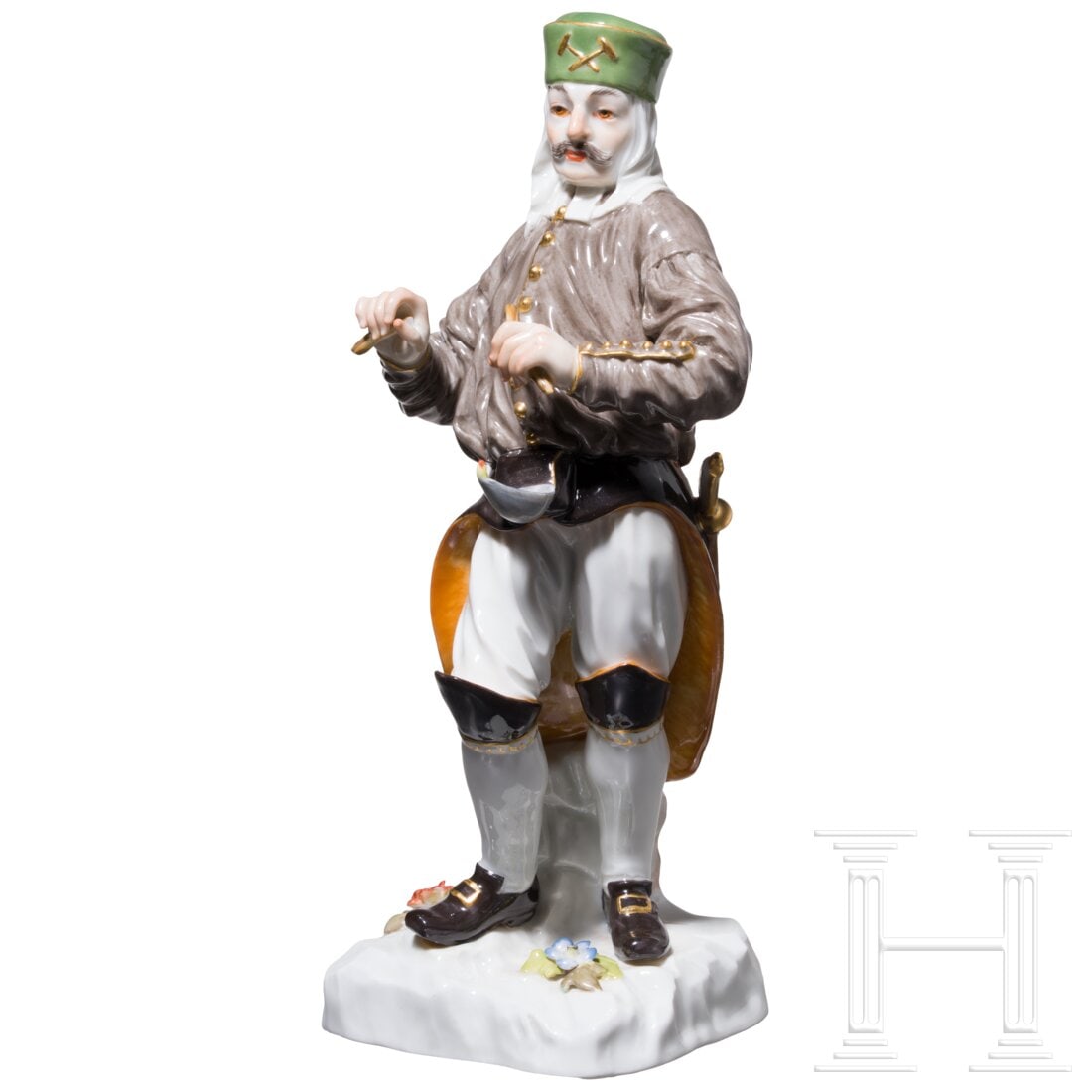 A porcelain figure "Bergmann mit Wünschelrute" from a series "Bergmannfiguren", Johann Joachim (1 of 5)