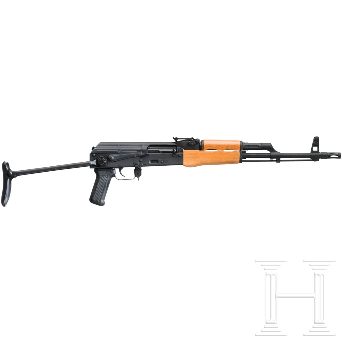 A Cugir Mod. WS 1-64 semi-auto rifle: A Cugir Mod. WS 1-64 semi-auto rifle Cal. 7,62x39, SN. WS 1806-17RO, nummerngleich. Blanker Lauf mit Feuerdämpfer. Dt. Beschuss 2017. Links am Lauf gemarkt "1806 Waff Schu DE 2017". Rechts am Gehäus