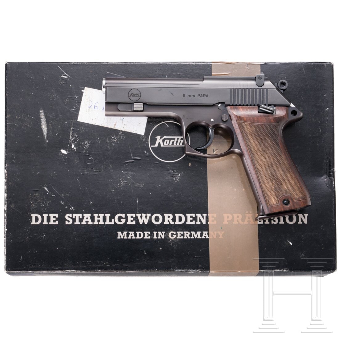 A Korth pistol, SN P096, in box (1 of 16)