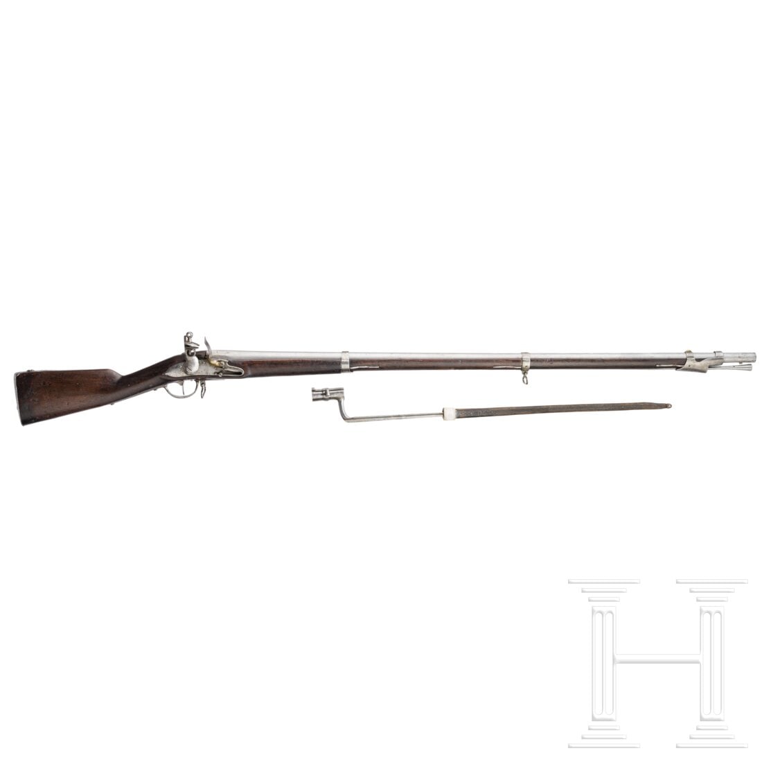 An infantry flintlock rifle M 1777 an 9 with bayonet (1 of 4)