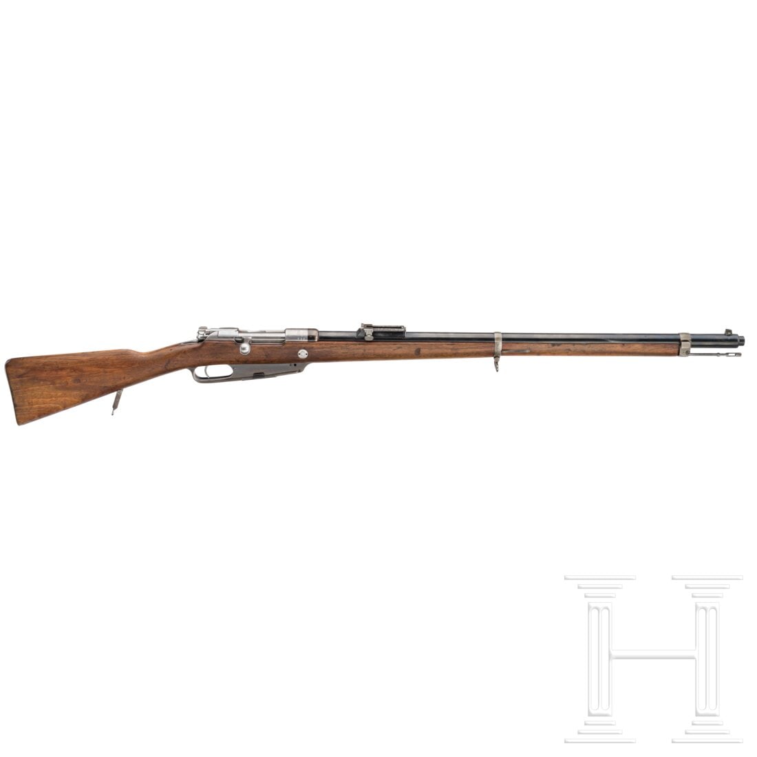 A Gewehr 88/05 by Loewe, 1890: A Gewehr 88/05 by Loewe, 1890Cal. 8x57JS, SN. 8519 S, nummerngleich, Schloss und Schaft ohne Nummer. Leicht rauer Lauf, wohl nur für die Patrone 8x57I, da nicht gemarkt "n.m.". Div. kaiserliche Abnah