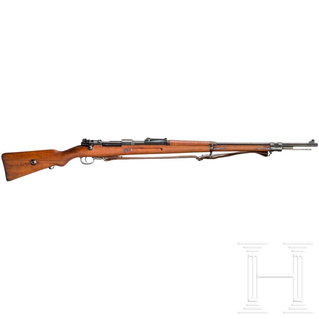 Gewehr 98, Erfurt 1907, Code "S/42G": Gewehr 98, Erfurt 1907, Code "S/42G"Cal. 8x57JS, SN. 6398, nicht nummerngleich. Rauer Lauf, Länge 74 cm. Dt. Beschuss 1972. Hülsenkopf gemarkt Krone/"Erfurt / 1907". Div. kaiserliche Abnahmen. Recht