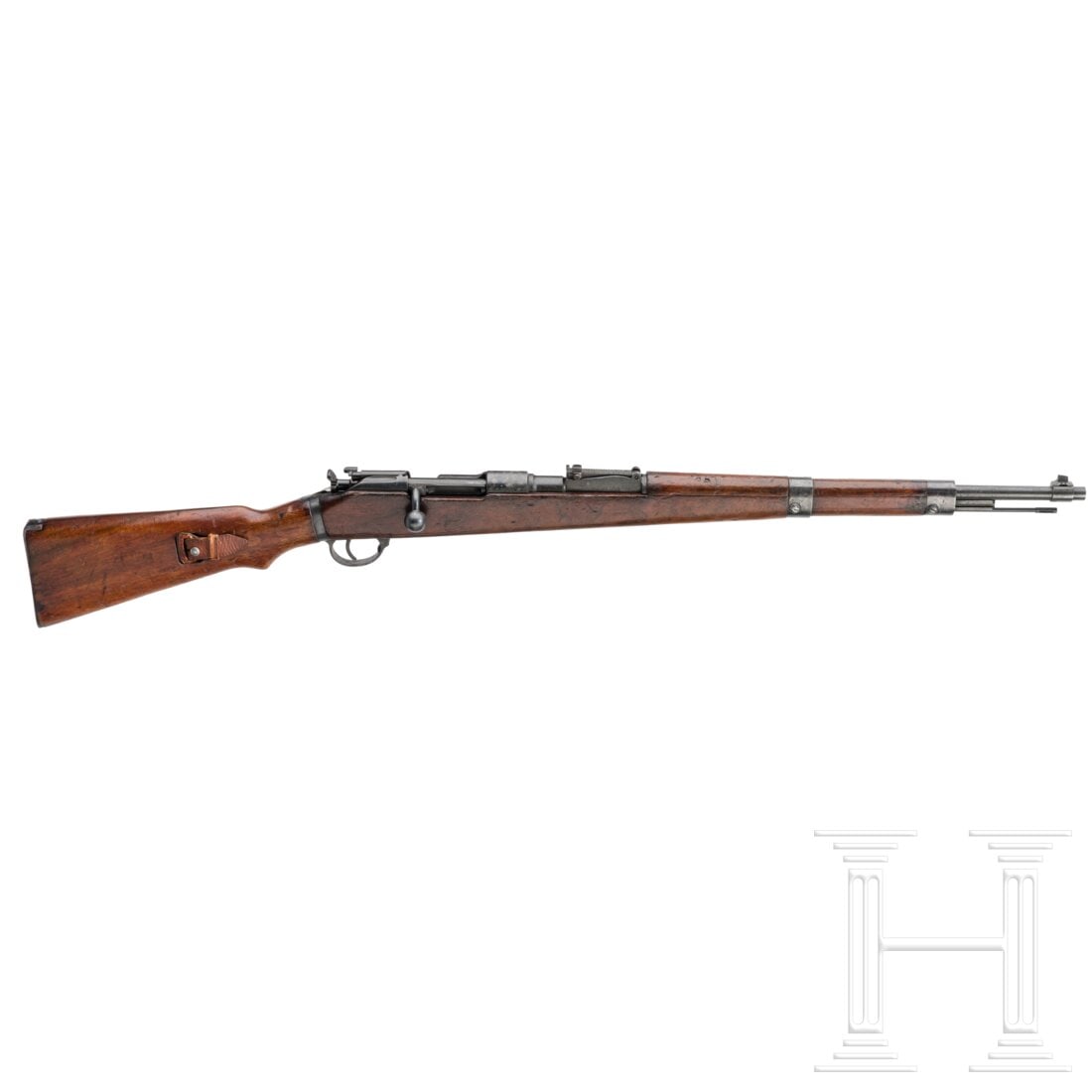 A Gewehr 98/40, code "jhv 41": A Gewehr 98/40, code "jhv 41"Cal. 8x57JS, SN. 7497, nummerngleich inkl. Kleinteile. Leicht matter, stellenweise rauer Lauf. Fertigung FEG. Div. Abnahmen Adler/"56" und Adler/"WaA56". Deutscher Beschus