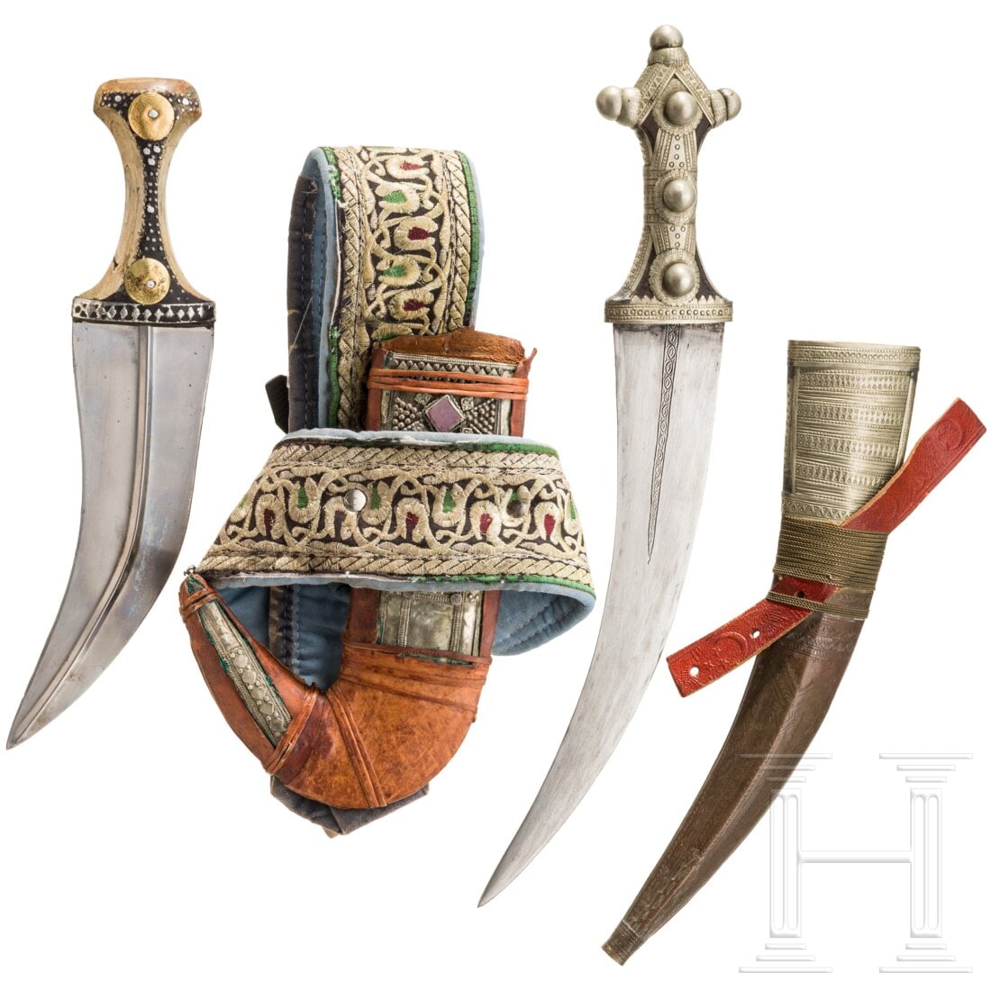 Two Yemeni jambyas, mid-20th century (1 of 2)