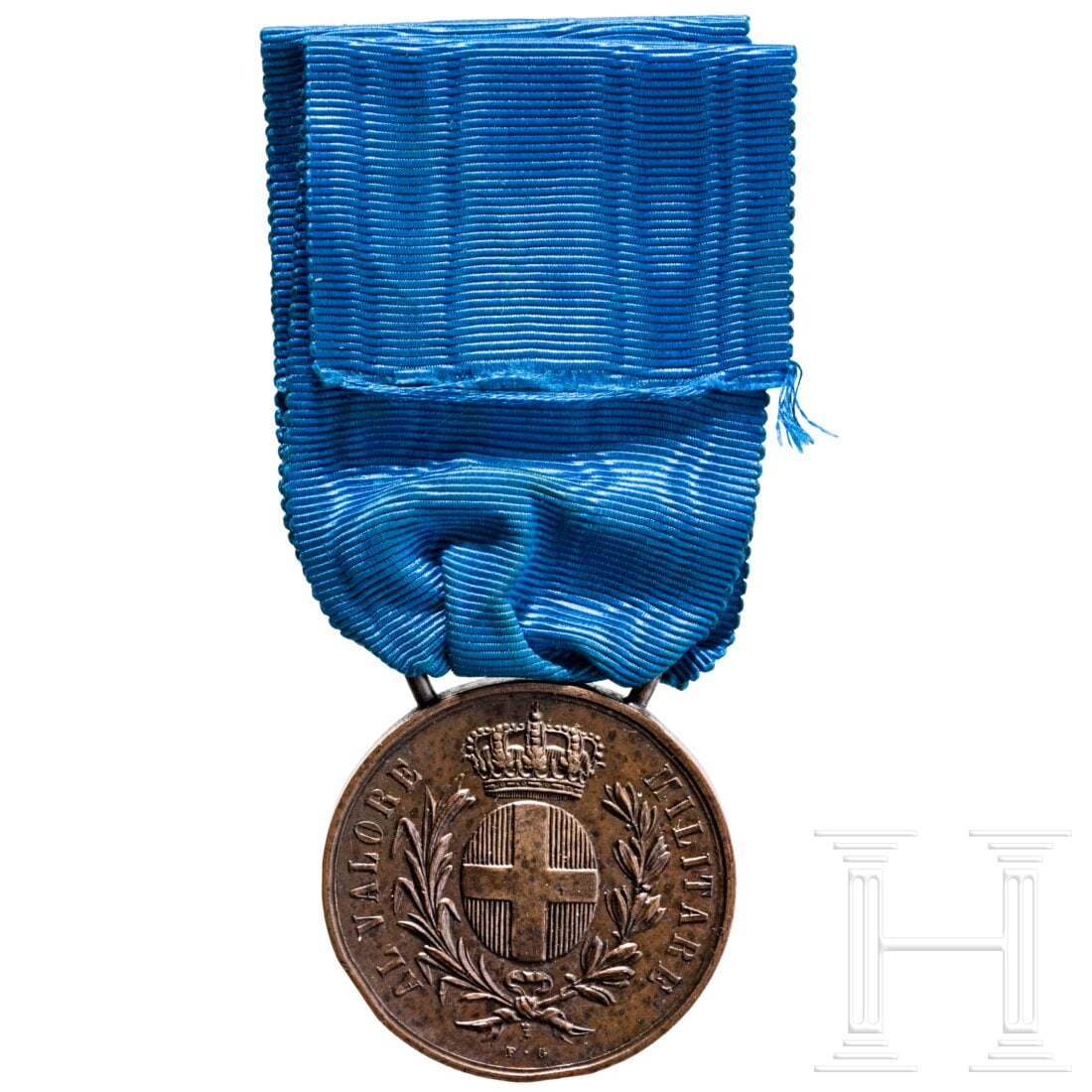 An ‘Al Valore Militare’ medal awarded to the Czech volunteer Carlo Clomfar, dated 29: An ‘Al Valore Militare’ medal awarded to the Czech volunteer Carlo Clomfar, dated 29 June 1918Bronze, reliefiert, schauseitig das Savoyer Wappen unter Krone im Kranz mit Umschrift und Signatur „