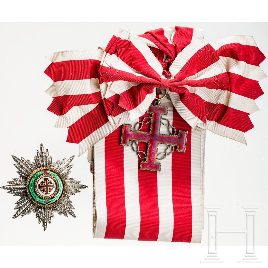 Order of the Holy Sepulchre of Jerusalem - a breast star and a sash decoration, 20th century (1 of 3)