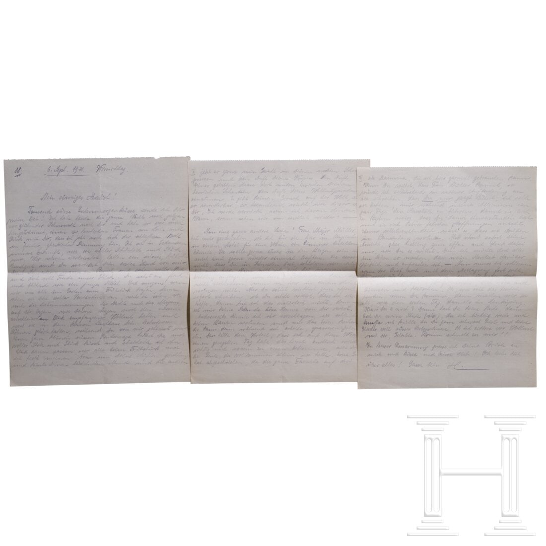 Hermann Göring - a five-page love letter No "18." to Carin, dated September 6, in the morning ("You (1 of 2)