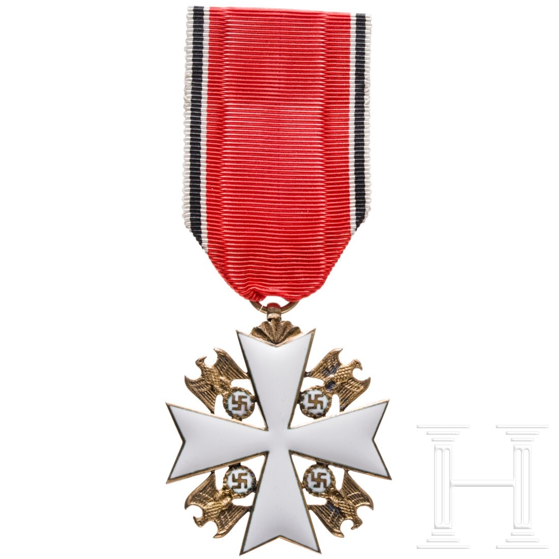 An Order of the German Eagle 5th Class, Finnish manufacturing: An Order of the German Eagle 5th Class, Finnish manufacturingJuweliersanfertigung aus vergoldetem Silber, beidseitig teils weiß emailliert, im Ring finnische Silber- und Herstellerpunzen (A. Tillande