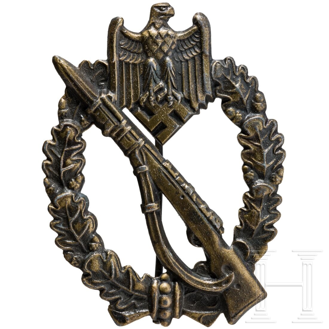 An Infantry Assault Badge in Bronze made by Wiedmann in Frankfurt (1 of 2)