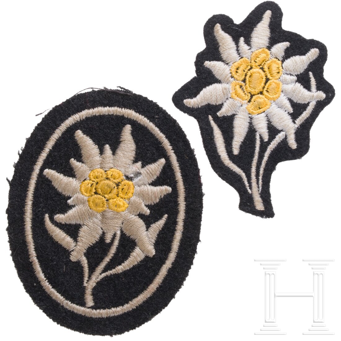 Two Waffen-SS Gebirgsjäger cloth Edelweiss (1 of 2)