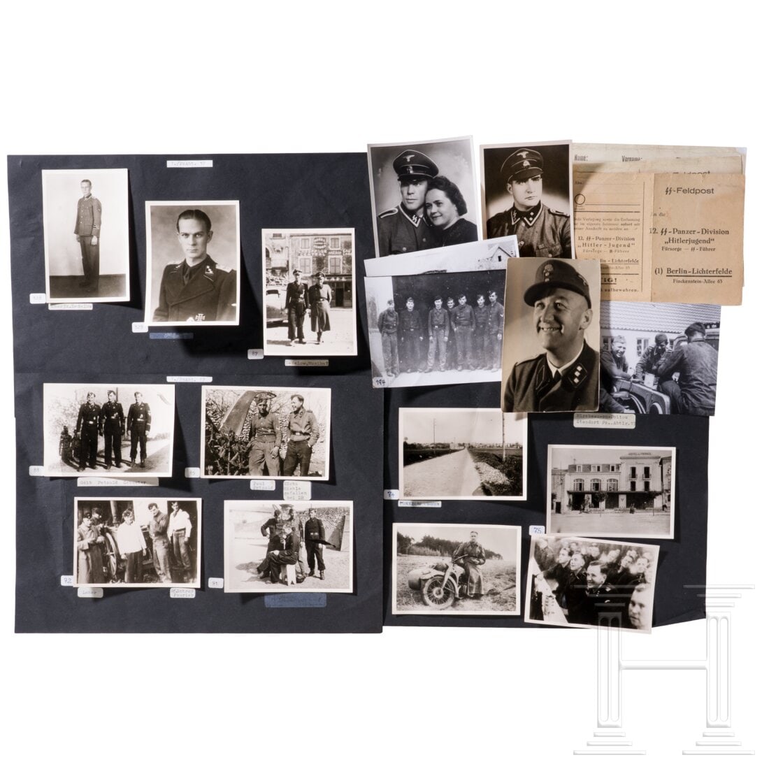 A small group of photographs: A small group of photographsTeils spätere Reprophotos. Aus dem gleichen Nachlass wie die Suchkartei der 17. SS-Panzergrenadier-Division "Götz von Berlichingen" stammend. Divionsangehörige? Dazu bes