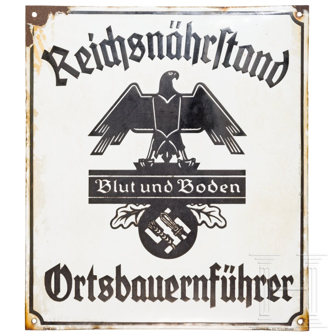 A wall sign "Reichsnährstand - Ortsbauernführer" (1 of 4)