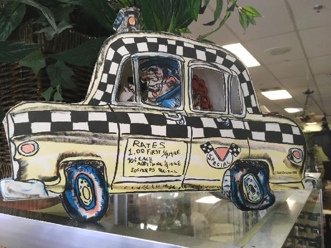 Red Grooms Ruckus Taxi 1986: Ruckus Taxi, 3-D Lithograph Cut-Out by Red Grooms 10 x 15