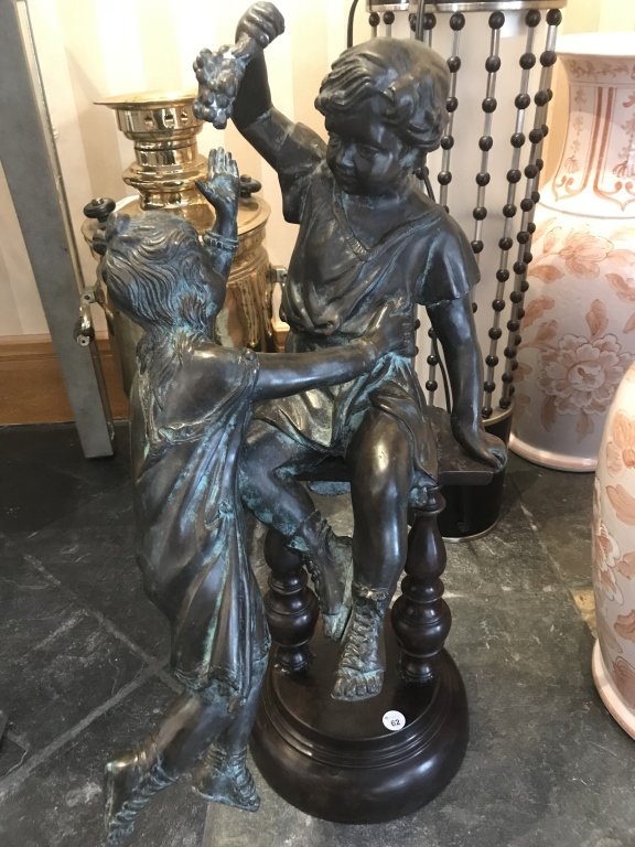 Maitland Smith Bronze Statue of Children (1 of 2)