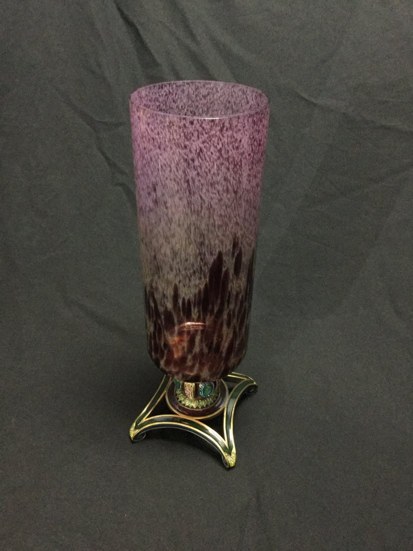 Tall Jay Strongwater Purple Vase with Swavorski Cr (1 of 5)