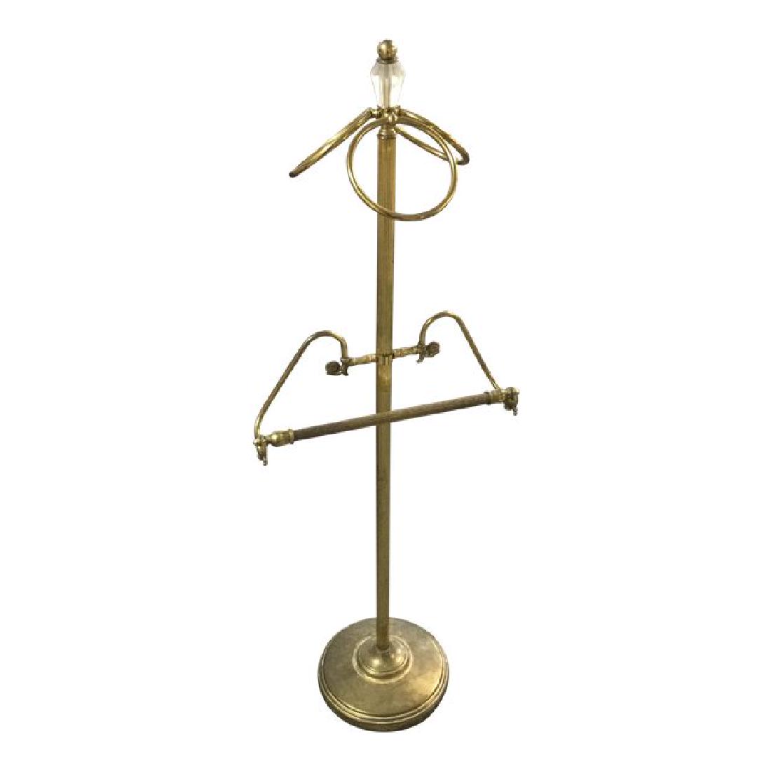Vintage Brass Butler: Vintage weathered butler with original patinaDimensions17.5"W × 11"D × 49"HPeriodLate 20th CenturyMaterials BrassCondition Notes This is a vintage piece and condition is commensurate with age.