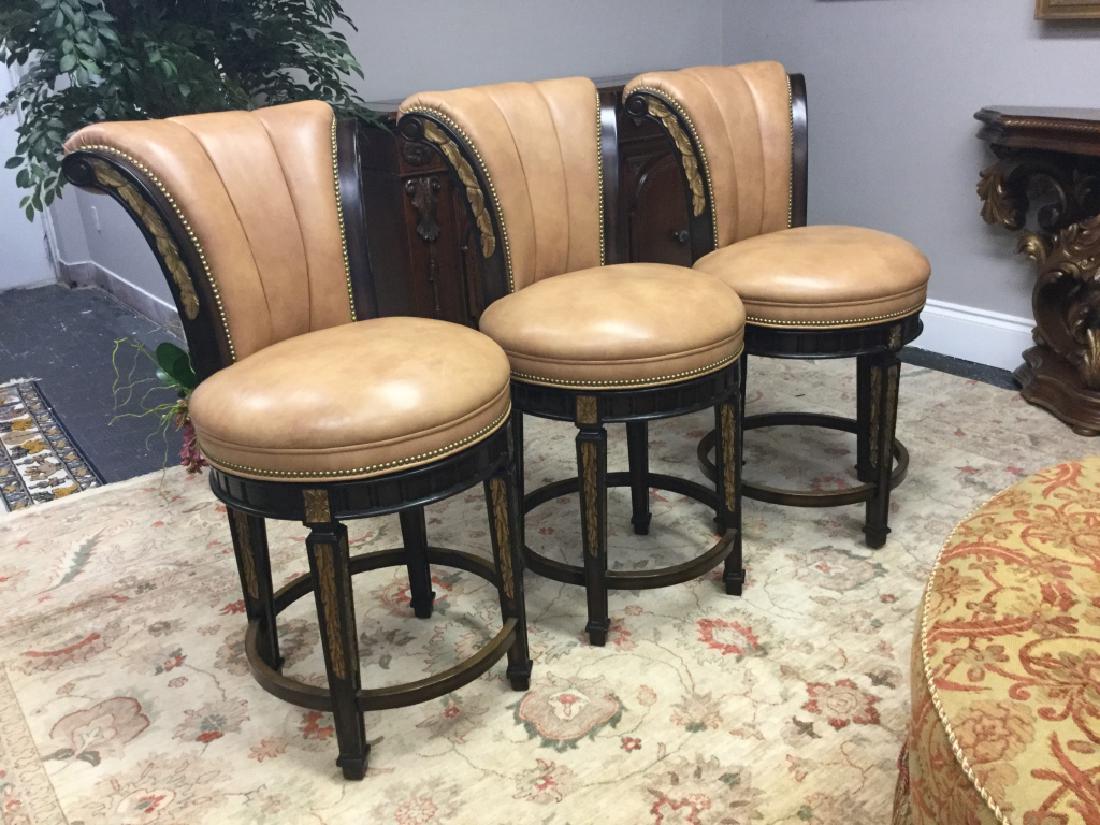 3 Camel Leather Bar Stools (1 of 1)