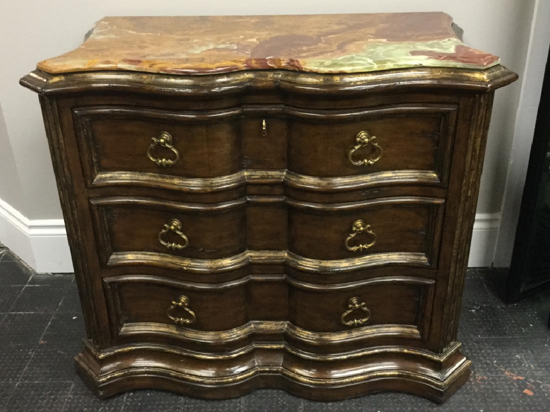 Marge Carson 3 Drawer Marble Top Nightstands (1 of 4)