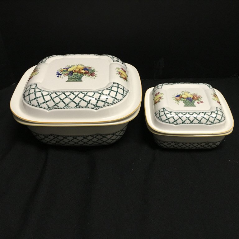 2 Covered Villeroy + Boch "Basket" Serving Bowls (1 of 5)