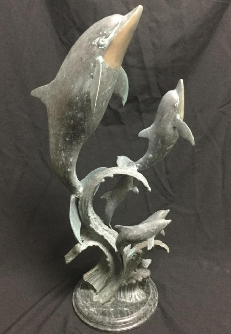 LARGE BRONZE STATUE OF A GROUP OF DOLPHINS (1 of 2)