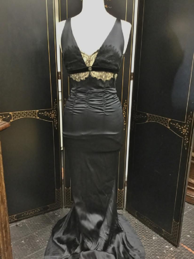 NEW ROBERTO CAVALLI BLACK SILK SPANDEX EVE GOWN 40 (1 of 4)