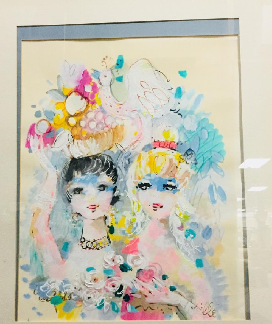 FRENCH ARTIST CHARLES COBELLE ACRYLIC PAINTING: French artist Charles Cobelle, With an easy hand Cobelle draws us into this painting by excellent use of color. Overlapping ornamental brush strokes fill up the canvas with vibrating patterns! signed