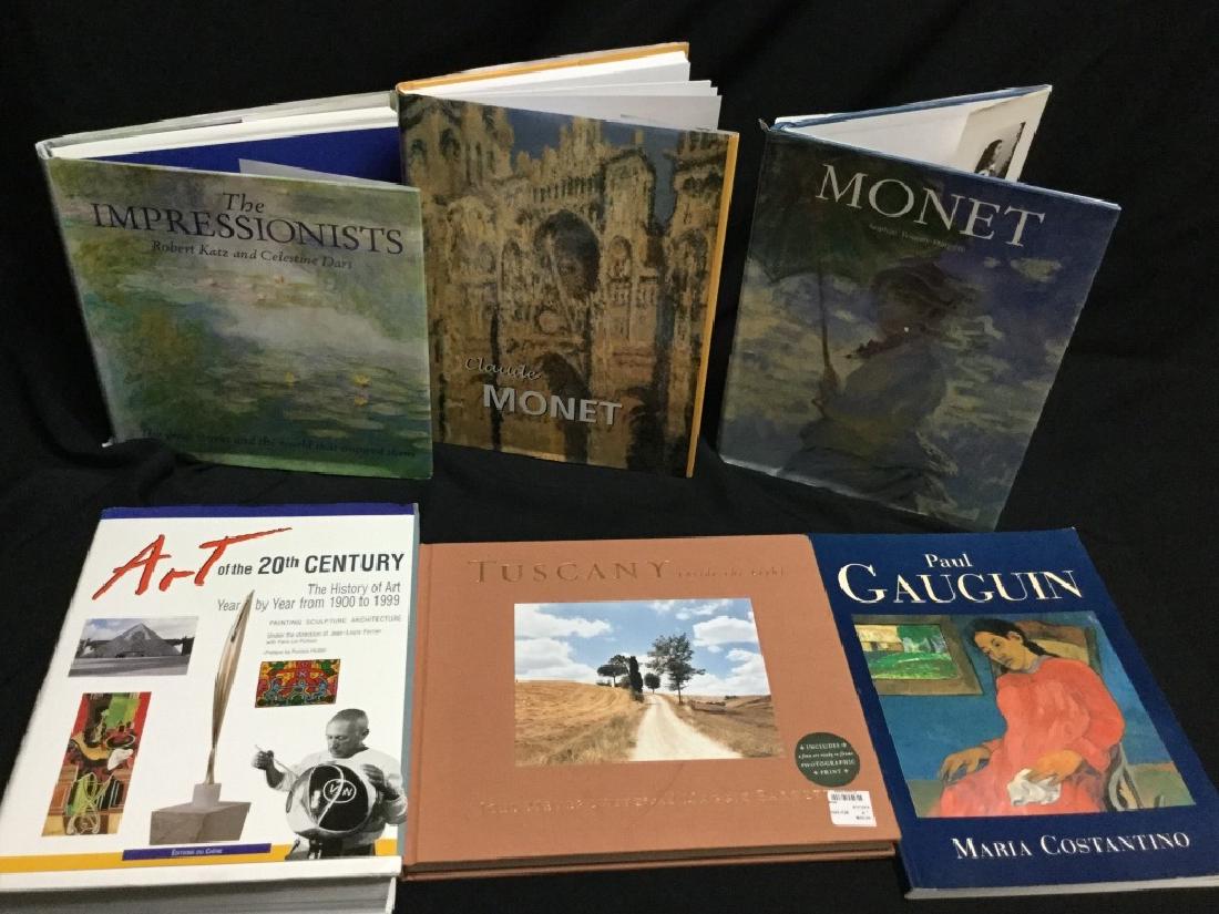 #F LOT OF 7 COLLECTIBLE ART BOOKS MONET CAUGUIN +: Lot of 7 total collectible art books for coffee table or conversation display.Includes:-Robert Katz "The Impressionists"-Joel Meyerowitz "Tuscany"-"Art of the 20th Century"-"Monet"-"Paul Gauguin"-"Cla