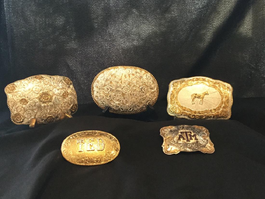 LOT OF 5 ASSORTED WESTERN BELT BUCKLES (1 of 6)