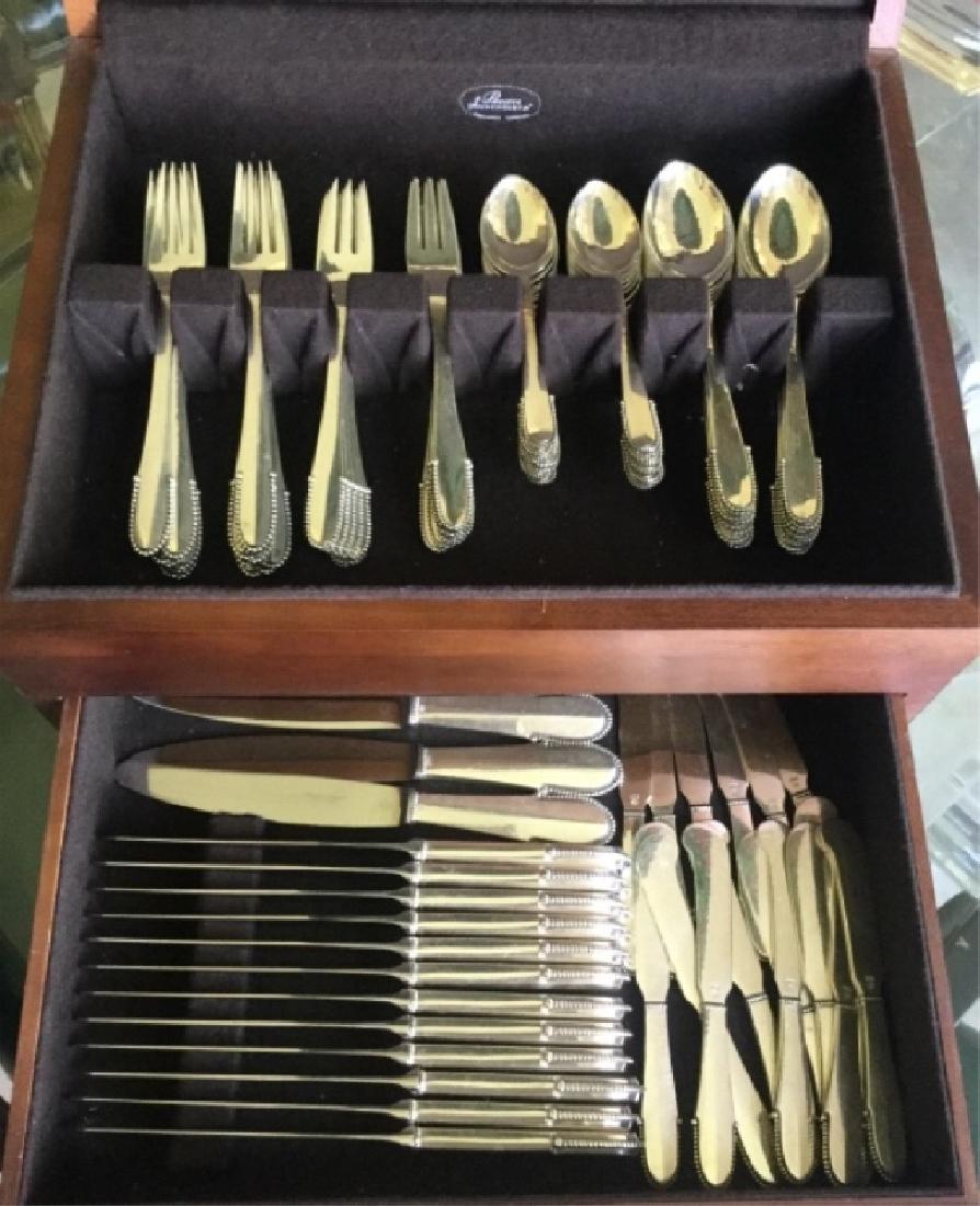 GEORG JENSEN "BEADED" STERLING FLATWARE FOR 16 (1 of 8)