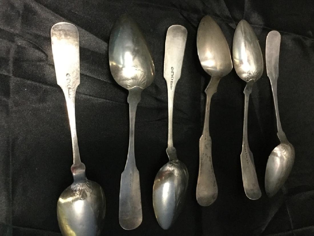SET OF 6 ANTIQUE SILVER SERVING SPOONS (1 of 3)