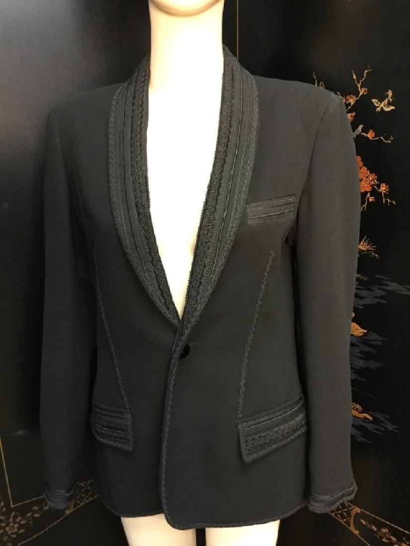 NEW JEAN PAUL GAULTIER BLACK BROCADE TRM JACKET 44 (1 of 7)