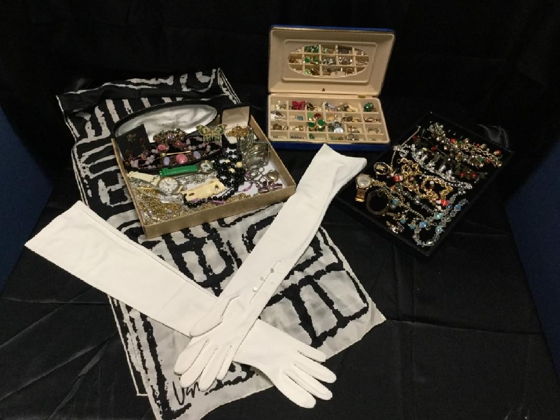 HUGE LOT OF 50+ COSTUME JEWELRY FIRE OPAL XMAS + (1 of 11)