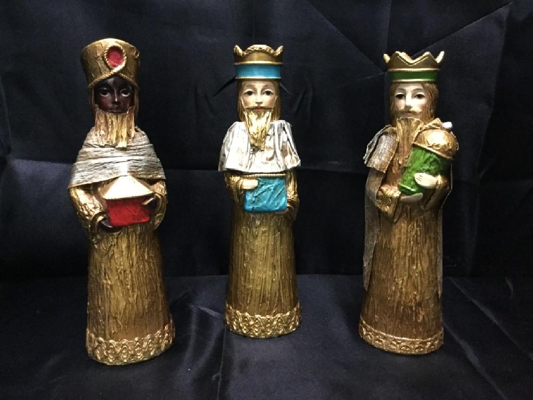 VINTAGE SCHMID BROS PAPIER MACHE NATIVITY 3 KINGS (1 of 4)