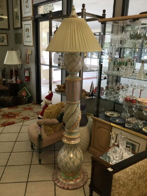 Vintage Mackenzie Childs Hand Painted Floor Lamp