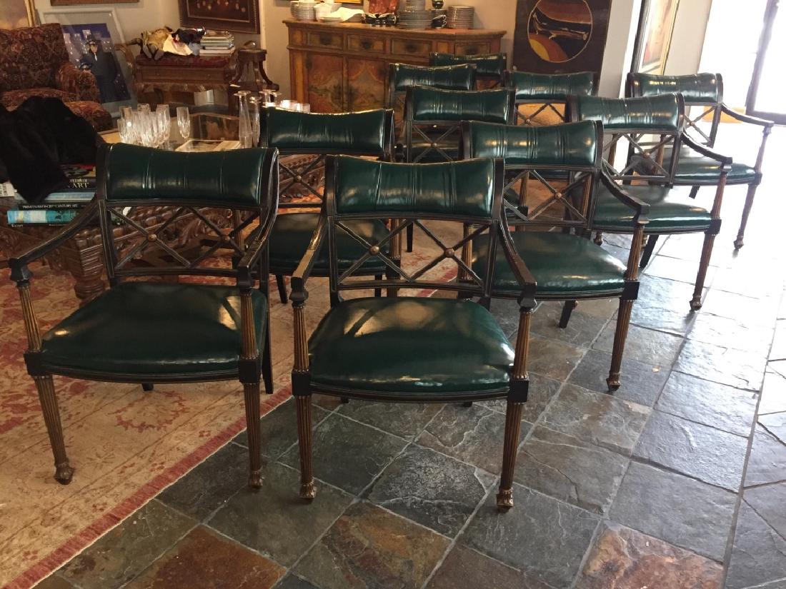 10 INTERIOR CRAFTS CHICAGO GREEN LEATHER CHAIRS (1 of 6)