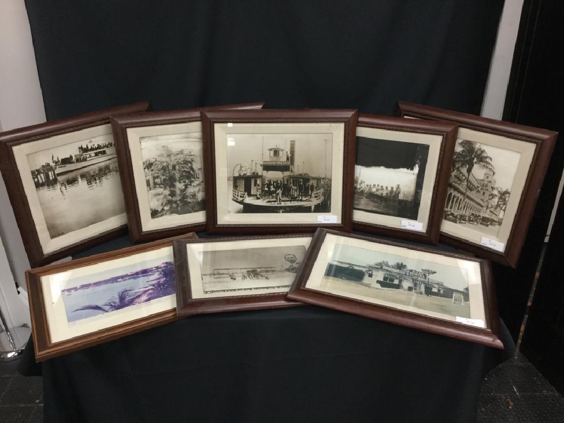 LOT OF 8 FRAMED ANTIQUE PALM BEACH SCENES LOCALES (1 of 17)