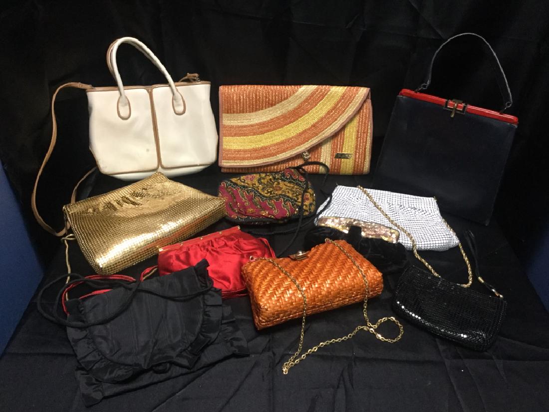 11 MIX LOT VINTAGE PURSES SAKS LEATHER WICKER BAG (1 of 17)