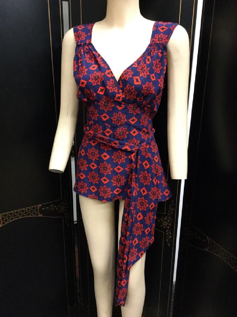 NEW BALENCIAGA RED BLUE FLORAL WRAP CAMI TOP 42 (1 of 3)