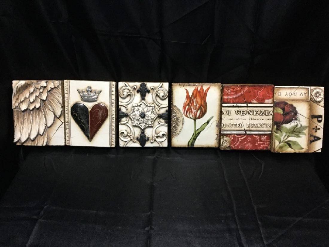 LOT OF 6 SID DICKENS MEMORY TILES WING HEART P&A (1 of 13)