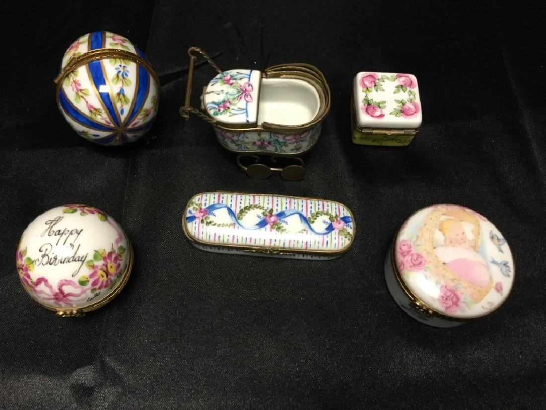 6 HANDPAINTED LIMOGES BOXES (1 of 2)